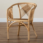 bali & pari Kagama Modern Bohemian Natural Brown Rattan Dining Chair
