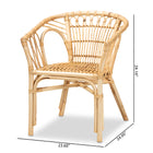 bali & pari Kaka Modern Bohemian Natural Brown Rattan Dining Chair
