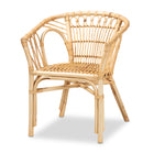 bali & pari Kaka Modern Bohemian Natural Brown Rattan Dining Chair
