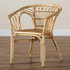 bali & pari Kaka Modern Bohemian Natural Brown Rattan Dining Chair