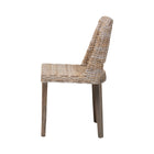 bali & pari Magy Modern Bohemian Grey Rattan and Natural Brown Finished Wood Dining Chair