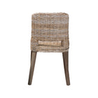 bali & pari Magy Modern Bohemian Grey Rattan and Natural Brown Finished Wood Dining Chair