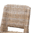 bali & pari Magy Modern Bohemian Grey Rattan and Natural Brown Finished Wood Dining Chair