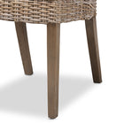 bali & pari Toby Modern Bohemian Grey Rattan 2-Piece Dining Chair Set