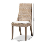 bali & pari Toby Modern Bohemian Grey Rattan 2-Piece Dining Chair Set
