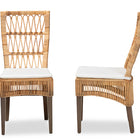bali & pari Sullivan Modern Bohemian Natural Brown Rattan 2-Piece Dining Chair Set