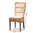bali & pari Sullivan Modern Bohemian Natural Brown Rattan 2-Piece Dining Chair Set