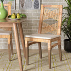 bali & pari Poltak Modern Bohemian Natural Brown Rattan Dining Chair