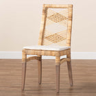 bali & pari Poltak Modern Bohemian Natural Brown Rattan Dining Chair