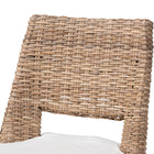 bali & pari Nafaro Modern Bohemian Greywashed Natural Rattan Metal Dining Chair with Cushion 2-Piece Set