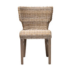 bali & pari Enver Modern Bohemian Grey Rattan and Brown Wood Dining Chair