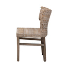 bali & pari Enver Modern Bohemian Grey Rattan and Brown Wood Dining Chair