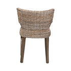 bali & pari Enver Modern Bohemian Grey Rattan and Brown Wood Dining Chair