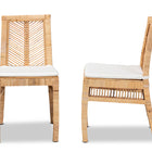 bali & pari Suci Modern Bohemian Natural Brown Rattan 2-Piece Dining Chair Set