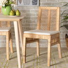 bali & pari Suci Modern Bohemian Natural Brown Rattan 2-Piece Dining Chair Set