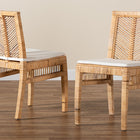 bali & pari Suci Modern Bohemian Natural Brown Rattan 2-Piece Dining Chair Set