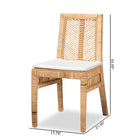 bali & pari Suci Modern Bohemian Natural Brown Rattan 2-Piece Dining Chair Set