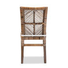 bali & pari Laluna Modern Bohemian Greywashed Natural Rattan and Mahogany Dining Chair with Cushion