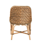 bali & pari Kyle Modern Bohemian Natural Brown Woven Rattan Dining Side Chair With Cushion
