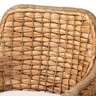 bali & pari Kyle Modern Bohemian Natural Brown Woven Rattan Dining Arm Chair with Cushion