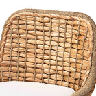bali & pari Kyle Modern Bohemian Natural Brown Woven Rattan Counter Stool with Cushion