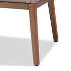 bali & pari Jennifer Mid-Century Transitional Grey Woven Rope Mahogany Dining Side Chair