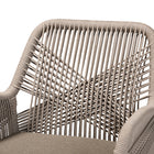 bali & pari Jennifer Mid-Century Transitional Grey Woven Rope Mahogany Dining Arm Chair