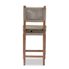 bali & pari Heyna Mid-Century Transitional Grey Woven Rope Mahogany Counter Stool
