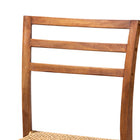 bali & pari Arthur Mid-Century Modern Walnut Brown Mahogany Wood and Natural Rattan Counter Stool