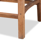bali & pari Arthur Mid-Century Modern Walnut Brown Mahogany Wood and Natural Rattan Counter Stool