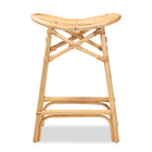 bali & pari Elgon Modern Bohemian Natural Brown Rattan Counter Stool