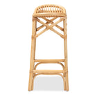 bali & pari Elgon Modern Bohemian Natural Brown Rattan Counter Stool
