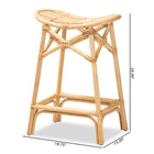 bali & pari Elgon Modern Bohemian Natural Brown Rattan Counter Stool