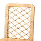 bali & pari Moscow Modern Bohemian Natural Brown Rattan and Walnut Brown Mahogany Wood Counter Stool