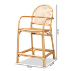 bali & pari Tugera Modern Bohemian Natural Brown Rattan Counter Stool