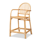 bali & pari Tugera Modern Bohemian Natural Brown Rattan Counter Stool