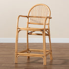 bali & pari Tugera Modern Bohemian Natural Brown Rattan Counter Stool