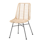 Baxton Studio Manhattan Modern Bohemian Rattan and Natural Oak Finished Wood 5-Piece Dining Set