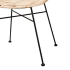 bali & pari Manhattan Modern Bohemian Natural Brown Rattan and Black Metal 2-Piece Dining Chair Set