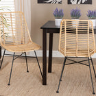 bali & pari Manhattan Modern Bohemian Natural Brown Rattan and Black Metal 2-Piece Dining Chair Set