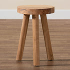 bali & pari Terah Mid-Century Modern Natural Brown Teak Wood Ottoman Footstool