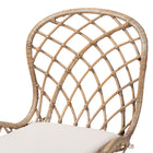 bali & pari Sabelle Modern Bohemian Natural Brown Finished Teak Wood and Greywashed Rattan 2-Piece Dining Chair Set