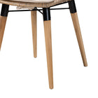 bali & pari Sabelle Modern Bohemian Natural Brown Finished Teak Wood and Greywashed Rattan 2-Piece Dining Chair Set