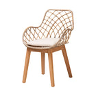 Baxton Studio Ballerina Modern Bohemian Greywashed Rattan and Natural Brown Finished Mahogany Wood 5-Piece Dining Set