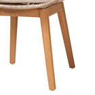Baxton Studio Ballerina Modern Bohemian Greywashed Rattan and Natural Brown Finished Mahogany Wood 5-Piece Dining Set