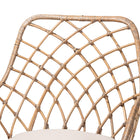 bali & pari Ballerina Modern Bohemian Greywashed Rattan and Natural Brown Finished Wood 2-Piece Dining Chair Set