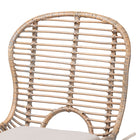 bali & pari Brenna Modern Bohemian Greywashed Rattan and Black Metal 2-Piece Dining Chair Set