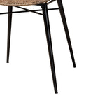 bali & pari Ballerina Modern Bohemian Greywashed Rattan and Black Metal 2-Piece Dining Chair Set