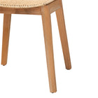 bali & pari Ballerina Japandi Natural Brown Finished Mahogany Wood and Rattan 2-Piece Dining Chair Set