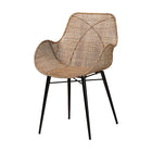 Baxton Studio Emmali Modern Bohemian Greywashed Rattan and Natural Brown Finished Wood 7-Piece Dining Set